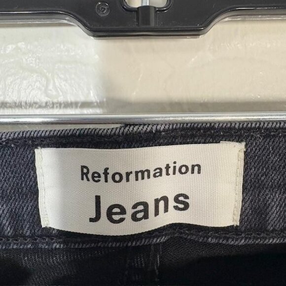 Reformation Jeans Womens 28 Black High & Skinny Crop Avalon Made In USA - Picture 3 of 10
